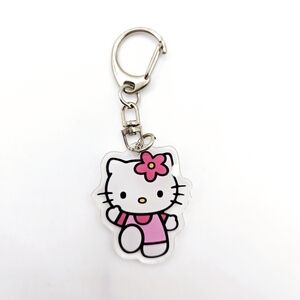 Hello Kitty Acrylic keychain pink white cartoon New